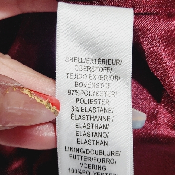 ADRIANNA Papell Asymmetrical Brick Red Crinkled Midi Sheath Dress Size: 10 - Picture 9 of 13